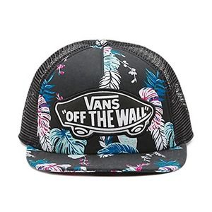 Vans Off The Wall Women's X US Open Leila Hurst Trucker Hat Cap in Black Floral